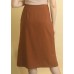 Button-Through Front Belt Tie Skirt